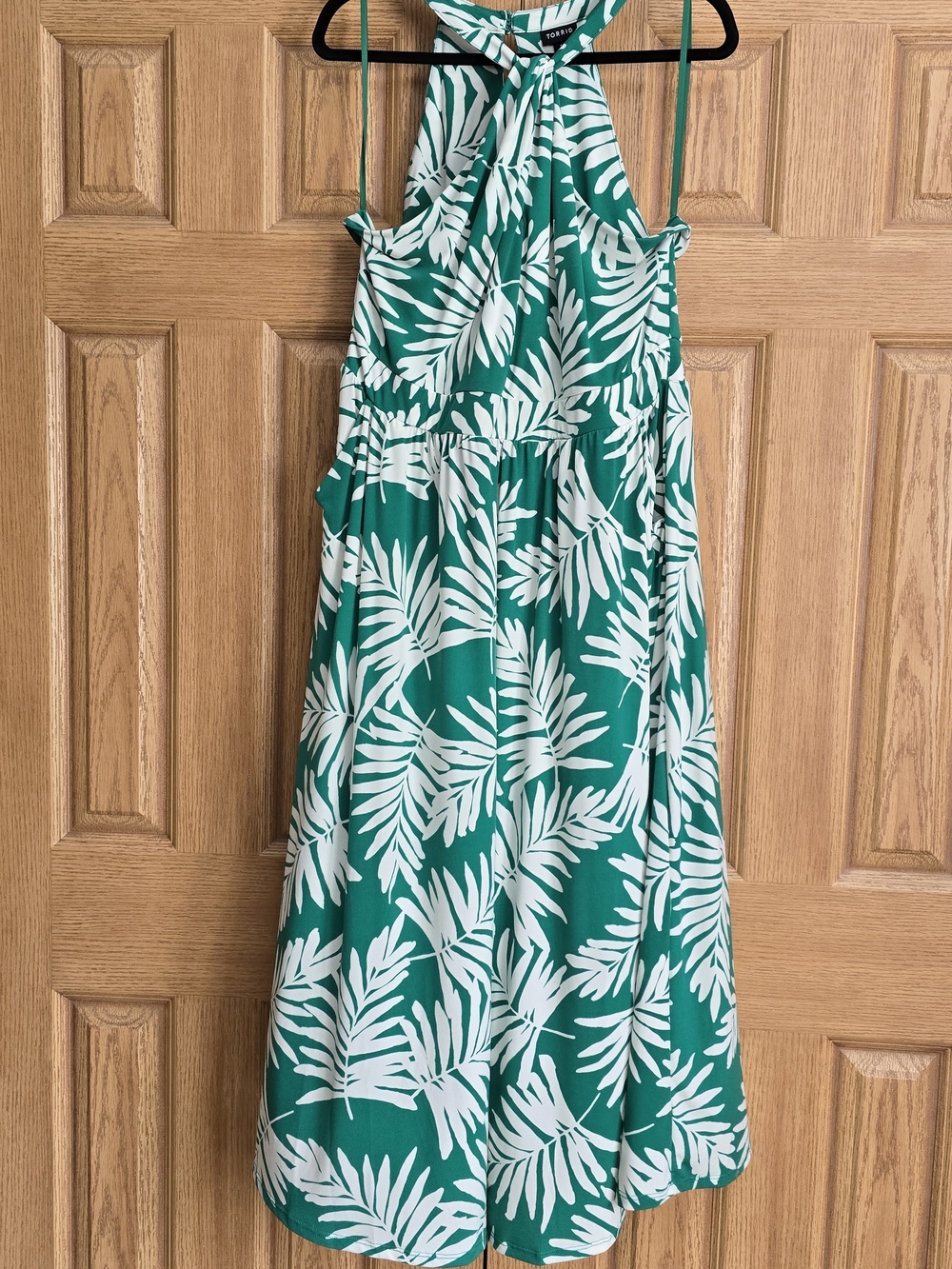 torrid Green and White Tropical Halter Dress